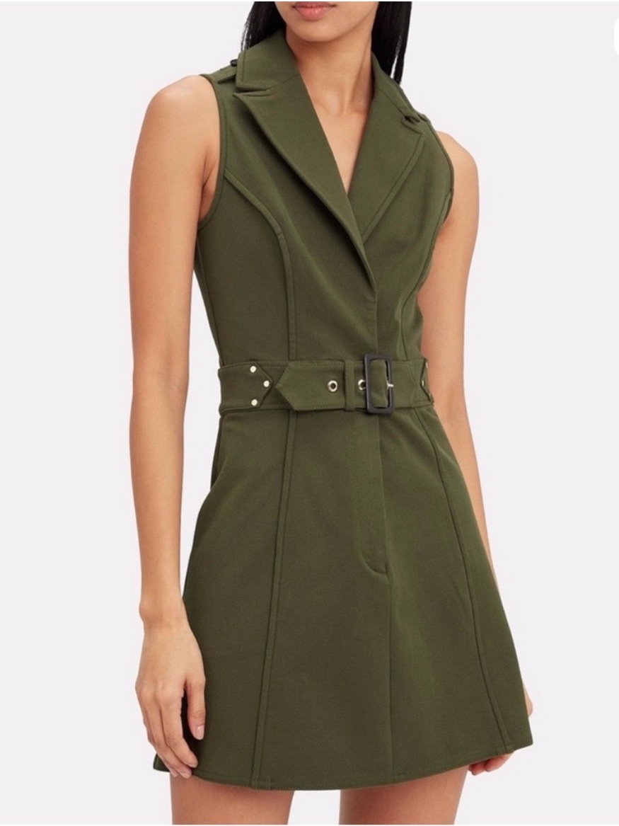 Derek Lam Army Green Belted Trench Dress Size 4